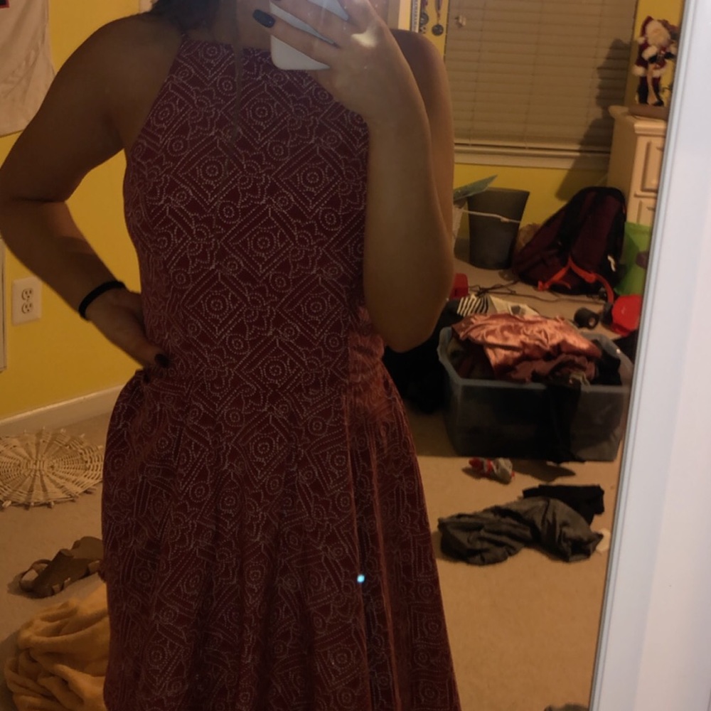 Maroon and white Hollister dress Size: S